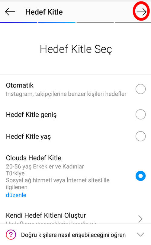 İnstagram Tanıtım Hedef Kitle Oluşturma