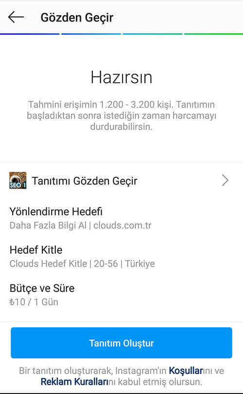 İnstagram Tanıtım Hedef Kitle Oluşturma