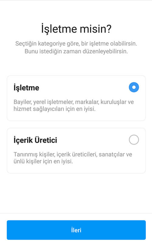 İnstagram Profesyonel Hesaba Geçiş