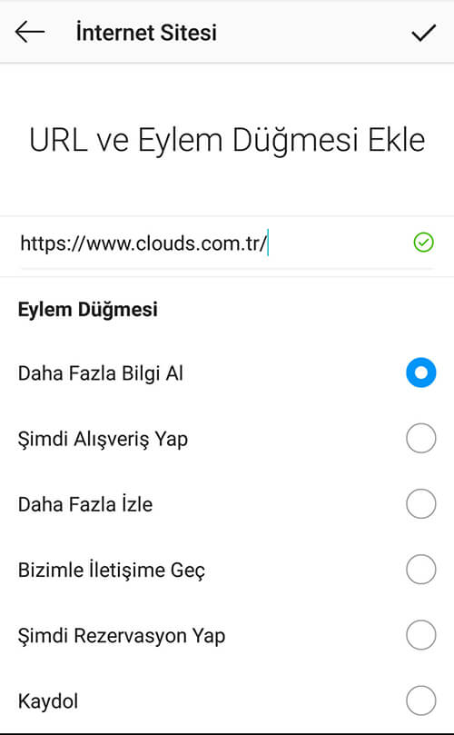 İnstagram Tanıtım URL ve Eylem Düğmesi Ekleme