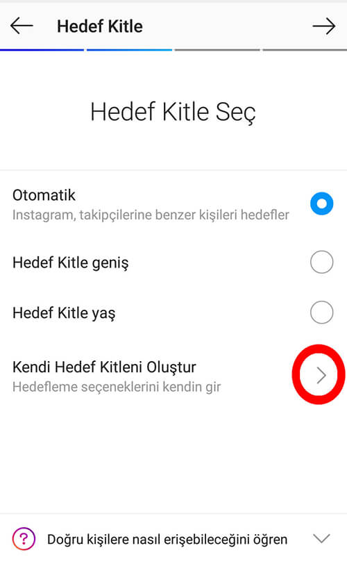 İnstagram Tanıtım Hedef Kitle Oluşturma