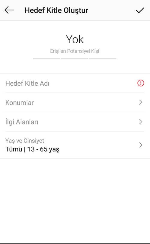 İnstagram Tanıtım Hedef Kitle Oluşturma