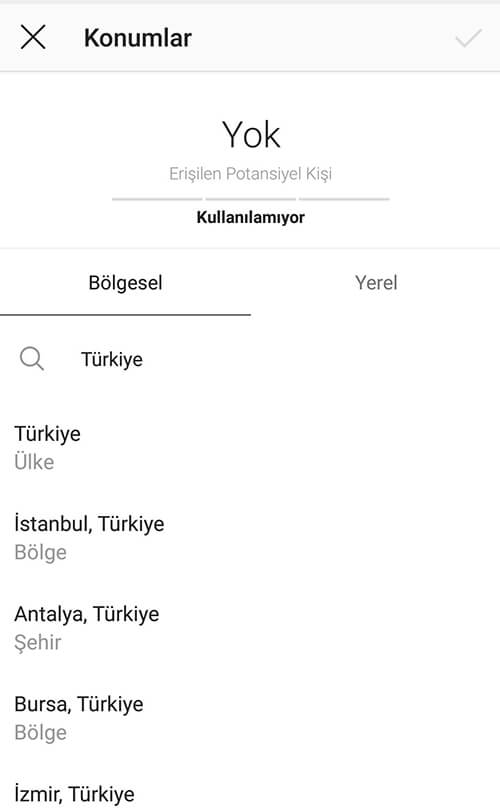 İnstagram Tanıtım Konum Ekleme