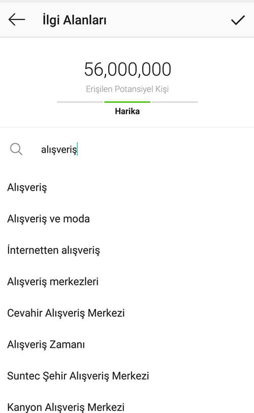 İnstagram Tanıtım İlgi Alanları Ekleme