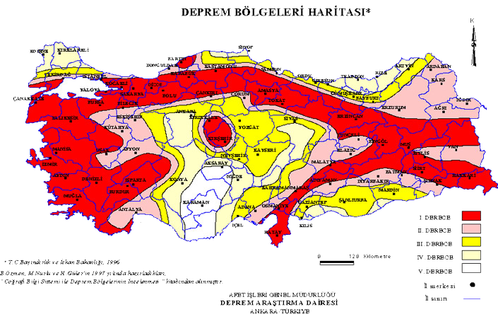 DEPREM BÖLGE TABLOSU