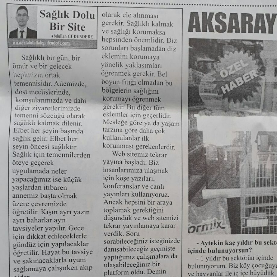 Yenigün Gazetesinde Haftalik Köşe Yazımız 25Eylül