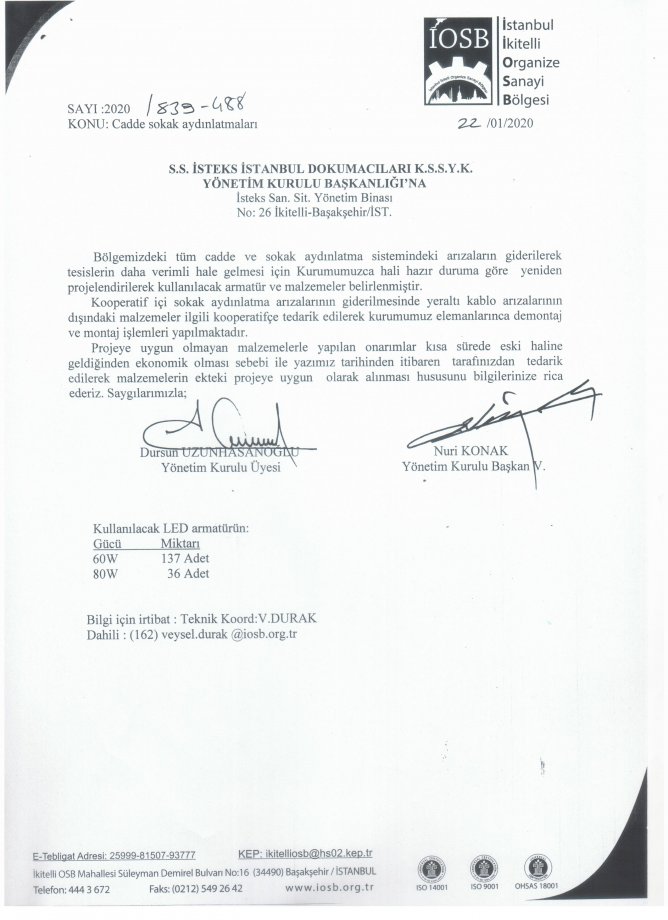 22.01.2020 CADDE VE SOKAK AYDINLATMALARI HK.